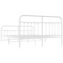 Metal bed frame with headboard and white footboard 160x200 cm by vidaXL, Beds and slatted bases - Ref: Foro24-352648, Price: ...