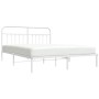 Metal bed frame with white headboard 180x200 cm by vidaXL, Beds and slatted bases - Ref: Foro24-352631, Price: 125,73 €, Disc...