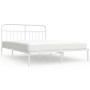 Metal bed frame with white headboard 183x213 cm by vidaXL, Beds and slatted bases - Ref: Foro24-352632, Price: 121,99 €, Disc...