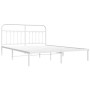 Metal bed frame with white headboard 180x200 cm by vidaXL, Beds and slatted bases - Ref: Foro24-352631, Price: 125,73 €, Disc...