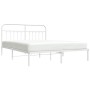 Metal bed frame with white headboard 183x213 cm by vidaXL, Beds and slatted bases - Ref: Foro24-352632, Price: 121,99 €, Disc...