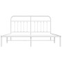 Metal bed frame with white headboard 180x200 cm by vidaXL, Beds and slatted bases - Ref: Foro24-352631, Price: 125,73 €, Disc...