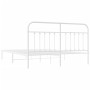 Metal bed frame with white headboard 180x200 cm by vidaXL, Beds and slatted bases - Ref: Foro24-352631, Price: 125,73 €, Disc...