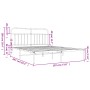 Metal bed frame with white headboard 180x200 cm by vidaXL, Beds and slatted bases - Ref: Foro24-352631, Price: 125,73 €, Disc...