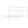 Metal bed frame with white headboard 183x213 cm by vidaXL, Beds and slatted bases - Ref: Foro24-352632, Price: 121,99 €, Disc...