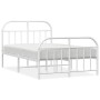 Metal bed frame with headboard and white footboard 120x200 cm by vidaXL, Beds and slatted bases - Ref: Foro24-353700, Price: ...