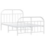 Metal bed frame with headboard and white footboard 120x200 cm by vidaXL, Beds and slatted bases - Ref: Foro24-353700, Price: ...