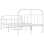 Metal bed frame with headboard and white footboard 120x200 cm by vidaXL, Beds and slatted bases - Ref: Foro24-353700, Price: ...