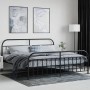 Black metal headboard and footboard bed frame 193x203cm by vidaXL, Beds and slatted bases - Ref: Foro24-353659, Price: 134,30...