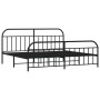 Black metal headboard and footboard bed frame 193x203cm by vidaXL, Beds and slatted bases - Ref: Foro24-353659, Price: 134,30...