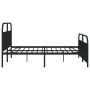 Black metal headboard and footboard bed frame 193x203cm by vidaXL, Beds and slatted bases - Ref: Foro24-353659, Price: 134,30...