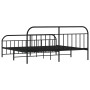 Black metal headboard and footboard bed frame 193x203cm by vidaXL, Beds and slatted bases - Ref: Foro24-353659, Price: 134,30...