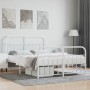 Metal bed frame with headboard and white footboard 140x200 cm by vidaXL, Beds and slatted bases - Ref: Foro24-352646, Price: ...