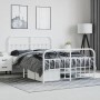 Metal bed frame with headboard and white footboard 140x200 cm by vidaXL, Beds and slatted bases - Ref: Foro24-352646, Price: ...