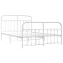 Metal bed frame with headboard and white footboard 140x200 cm by vidaXL, Beds and slatted bases - Ref: Foro24-352646, Price: ...