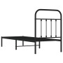 Estructura de cama con cabecero metal negro 75x190 cm de vidaXL, Camas y somieres - Ref: Foro24-352568, Precio: 83,51 €, Desc...