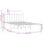 Metal bed frame with white headboard 120x200 cm by vidaXL, Beds and slatted bases - Ref: Foro24-353682, Price: 91,78 €, Disco...