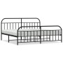 Black metal headboard and footboard bed frame 200x200 cm by vidaXL, Beds and slatted bases - Ref: Foro24-353660, Price: 143,9...