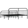 Black metal headboard and footboard bed frame 200x200 cm by vidaXL, Beds and slatted bases - Ref: Foro24-353660, Price: 143,9...