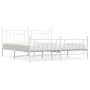 Metal bed frame with headboard and footboard white 193x203 cm by vidaXL, Beds and slatted bases - Ref: Foro24-353610, Price: ...