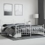 Metal bed frame with headboard and footboard white 193x203 cm by vidaXL, Beds and slatted bases - Ref: Foro24-353610, Price: ...