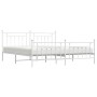 Metal bed frame with headboard and footboard white 193x203 cm by vidaXL, Beds and slatted bases - Ref: Foro24-353610, Price: ...