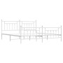 Metal bed frame with headboard and footboard white 193x203 cm by vidaXL, Beds and slatted bases - Ref: Foro24-353610, Price: ...