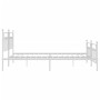 Metal bed frame with headboard and footboard white 193x203 cm by vidaXL, Beds and slatted bases - Ref: Foro24-353610, Price: ...