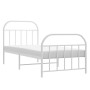 Estructura cama metal con cabecero y pie cama blanca 80x200 cm de vidaXL, Camas y somieres - Ref: Foro24-353693, Precio: 77,1...