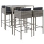 5-piece garden table and high stools with gray PE rattan cushions by vidaXL, Garden sets - Ref: Foro24-3200659, Price: 408,82...