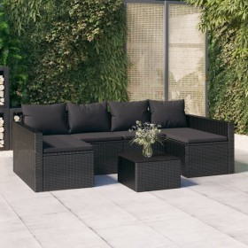 Set mit 2 Gartenmöbeln und Kissen Kunstrattan schwarz von vidaXL, Gartensets - Ref: Foro24-362345, Preis: 348,38 €, Rabatt: %