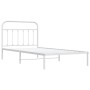 Estructura de cama de metal con cabecero blanco 107x203 cm de vidaXL, Camas y somieres - Ref: Foro24-352623, Precio: 79,61 €,...