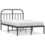 Bed frame with black metal headboard 120x190 cm by vidaXL, Beds and slatted bases - Ref: Foro24-353632, Price: 104,79 €, Disc...