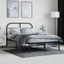 Bed frame with black metal headboard 120x190 cm by vidaXL, Beds and slatted bases - Ref: Foro24-353632, Price: 104,79 €, Disc...