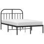 Bed frame with black metal headboard 120x190 cm by vidaXL, Beds and slatted bases - Ref: Foro24-353632, Price: 104,79 €, Disc...