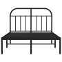 Bed frame with black metal headboard 120x190 cm by vidaXL, Beds and slatted bases - Ref: Foro24-353632, Price: 104,79 €, Disc...