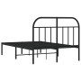 Bed frame with black metal headboard 120x190 cm by vidaXL, Beds and slatted bases - Ref: Foro24-353632, Price: 104,79 €, Disc...