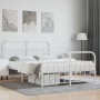 Estructura cama metal con cabecero y estribo blanco 150x200 cm de vidaXL, Camas y somieres - Ref: Foro24-352647, Precio: 129,...