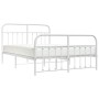 Estructura cama metal con cabecero y estribo blanco 150x200 cm de vidaXL, Camas y somieres - Ref: Foro24-352647, Precio: 129,...