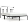 Bed frame with black metal headboard 140x190 cm by vidaXL, Beds and slatted bases - Ref: Foro24-352578, Price: 122,99 €, Disc...