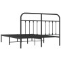 Bed frame with black metal headboard 140x190 cm by vidaXL, Beds and slatted bases - Ref: Foro24-352578, Price: 122,99 €, Disc...