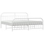 Estructura cama metal con cabecero y pie cama blanco 193x203 cm de vidaXL, Camas y somieres - Ref: Foro24-353708, Precio: 123...