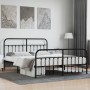 Black metal headboard and footboard bed frame 180x200 cm by vidaXL, Beds and slatted bases - Ref: Foro24-352600, Price: 160,8...