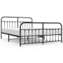 Estructura de cama cabecero y estribo metal negro 180x200 cm de vidaXL, Camas y somieres - Ref: Foro24-352600, Precio: 160,80...