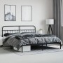 Black metal headboard and footboard bed frame 180x200 cm by vidaXL, Beds and slatted bases - Ref: Foro24-352600, Price: 160,8...