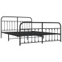 Black metal headboard and footboard bed frame 180x200 cm by vidaXL, Beds and slatted bases - Ref: Foro24-352600, Price: 160,8...