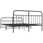 Black metal headboard and footboard bed frame 180x200 cm by vidaXL, Beds and slatted bases - Ref: Foro24-352600, Price: 160,8...