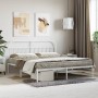 Estructura de cama de metal con cabecero blanco 180x200 cm de vidaXL, Camas y somieres - Ref: Foro24-353688, Precio: 106,37 €...