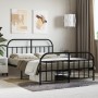 Black metal headboard and footboard bed frame 140x190 cm by vidaXL, Beds and slatted bases - Ref: Foro24-353653, Price: 131,5...