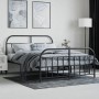 Black metal headboard and footboard bed frame 140x190 cm by vidaXL, Beds and slatted bases - Ref: Foro24-353653, Price: 131,5...